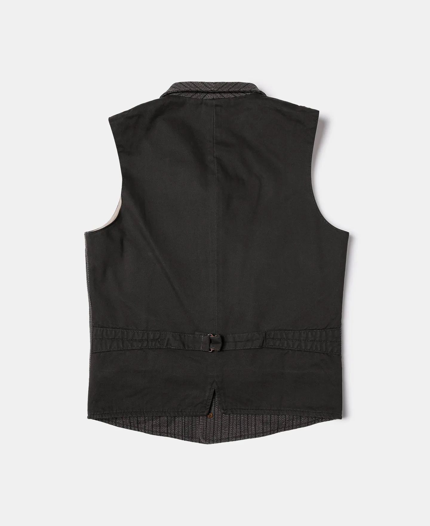 1920s French Salt & Pepper Striped Chambray Vest