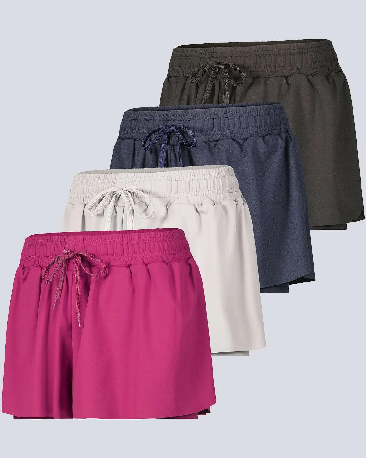 4 Pack: Women's Flowy Dry Fit Running Short (Available In Plus Size)