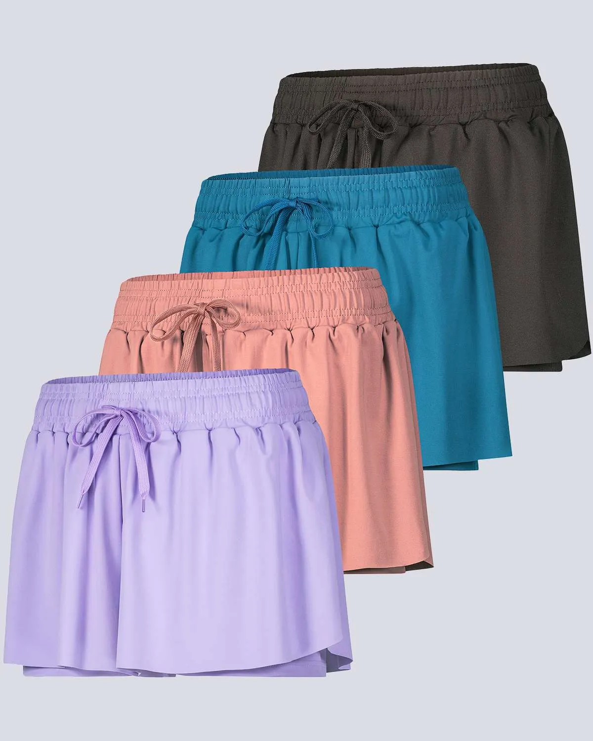 4 Pack: Women's Flowy Dry Fit Running Short (Available In Plus Size)