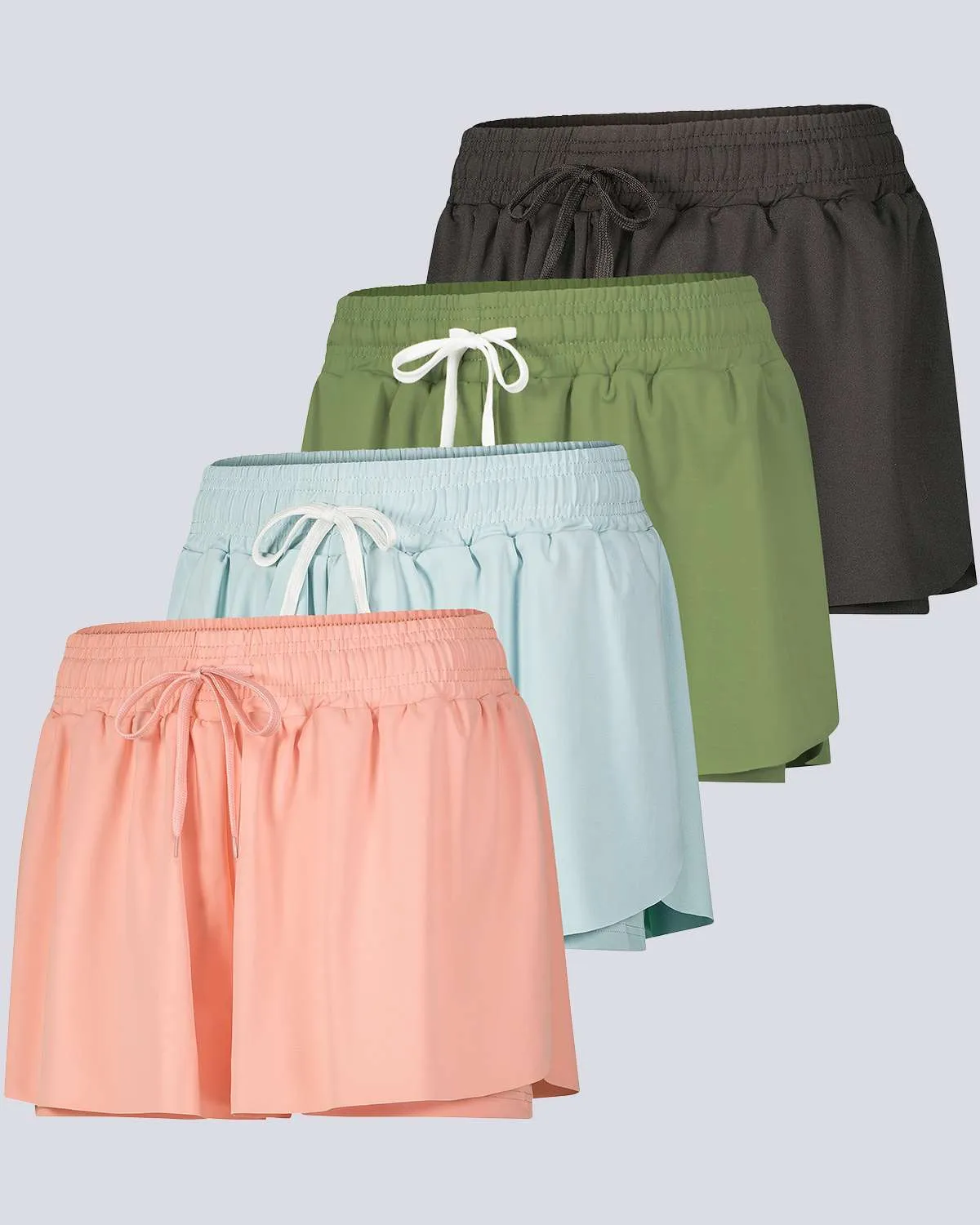 4 Pack: Women's Flowy Dry Fit Running Short (Available In Plus Size)