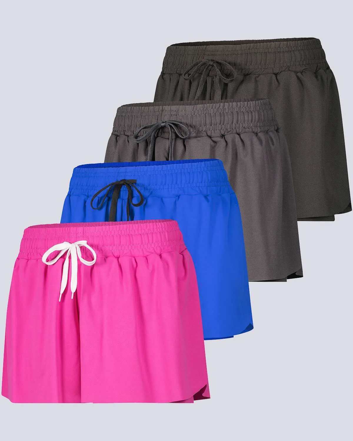 4 Pack: Women's Flowy Dry Fit Running Short (Available In Plus Size)
