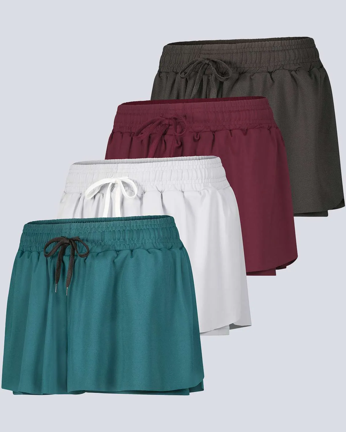 4 Pack: Women's Flowy Dry Fit Running Short (Available In Plus Size)