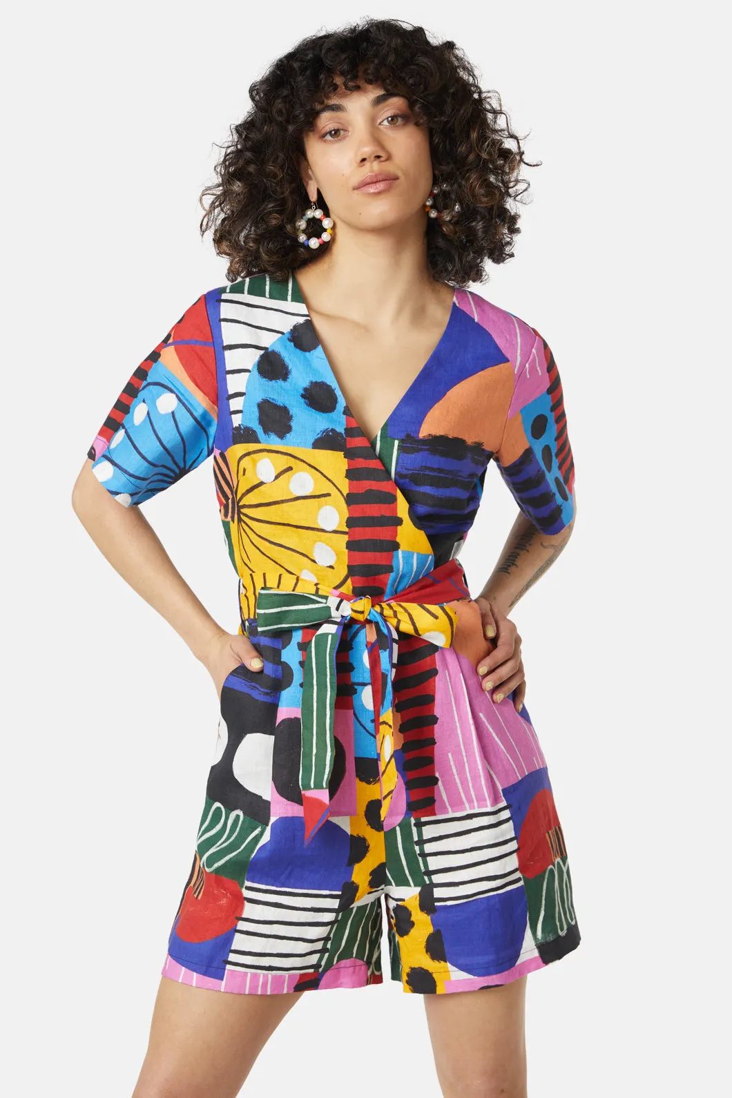 Abstract Line Playsuit