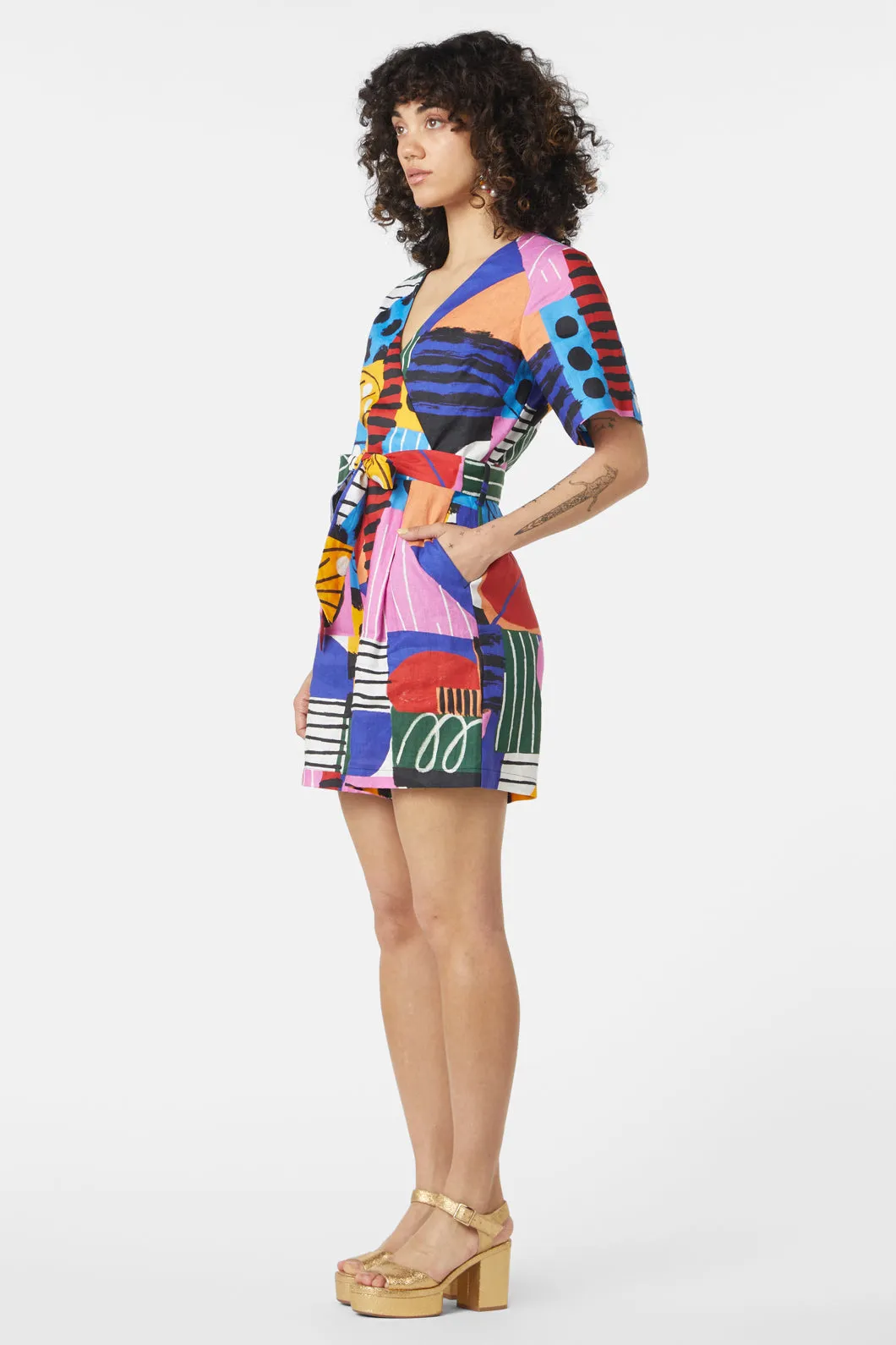 Abstract Line Playsuit