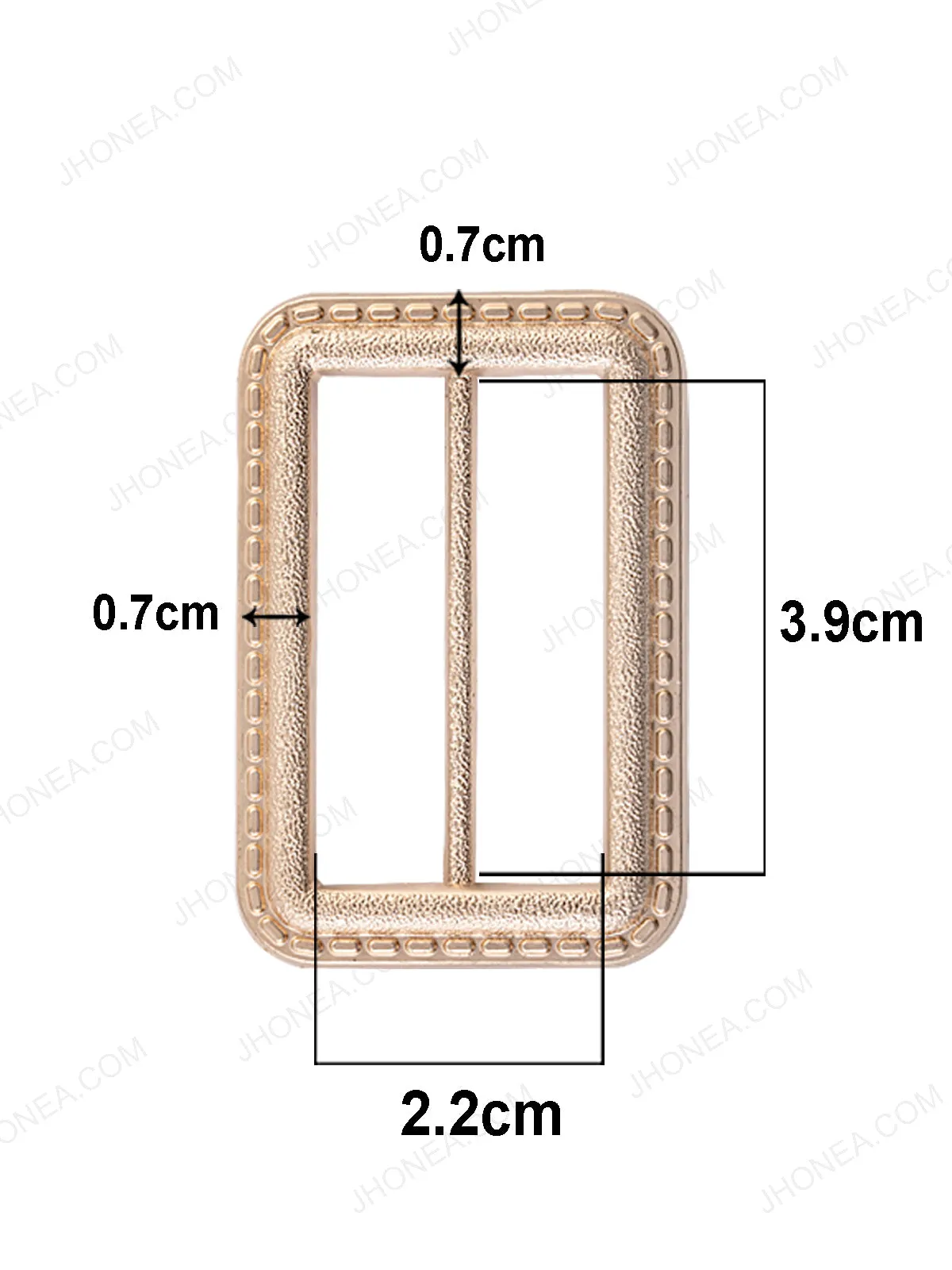 Accented Border Adjustable Webbing Strap Slider Buckle