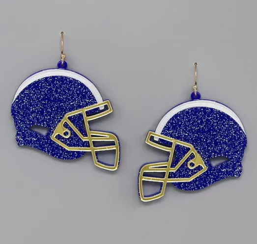 Acrylic Glitter Football Helmet Earring