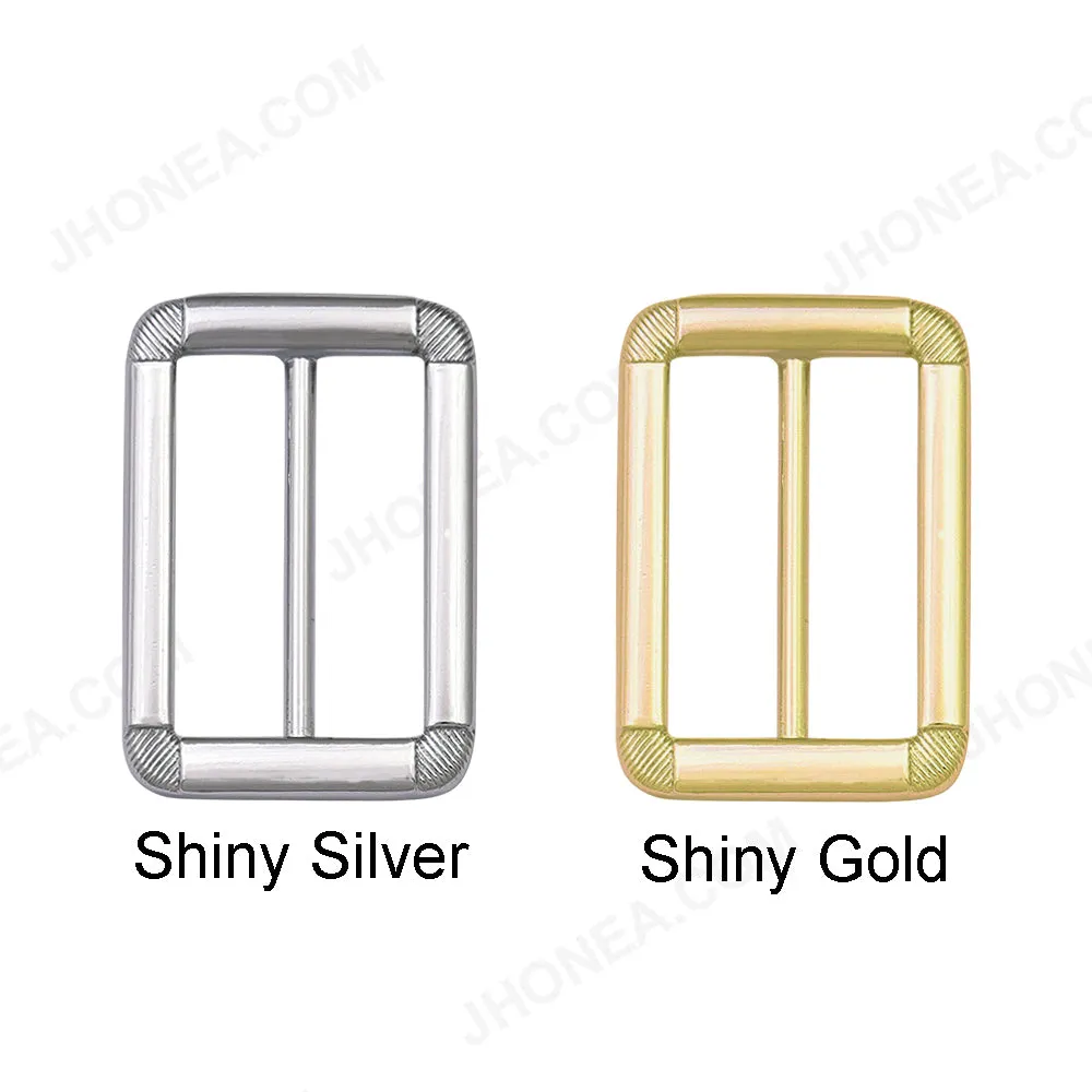 Adjustable Webbing Strap Tri-Glide Slider Shiny Metal Buckle