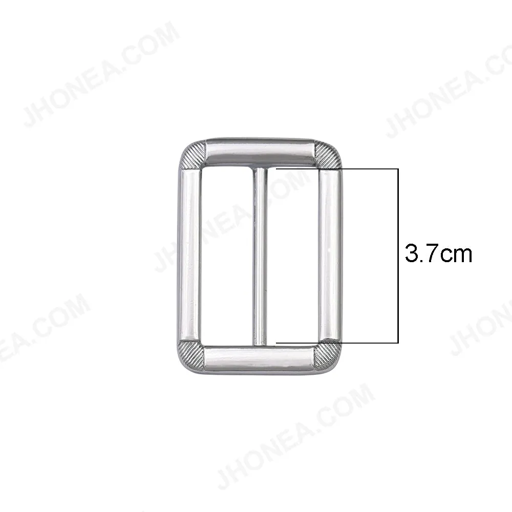 Adjustable Webbing Strap Tri-Glide Slider Shiny Metal Buckle