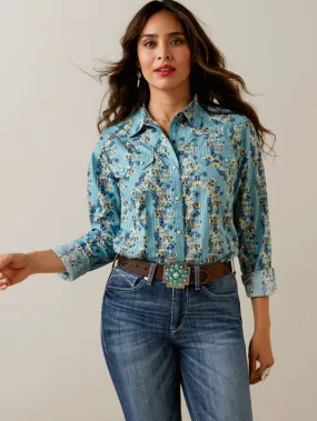 Ariat 10044873 Womens Annette Printed Shirt Turquoise