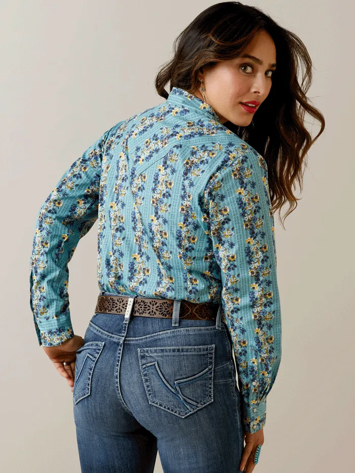 Ariat 10044873 Womens Annette Printed Shirt Turquoise
