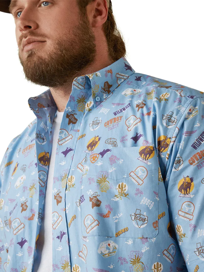 Ariat 10044986 Mens Mauricio Classic Short Sleeve Shirt Lilac