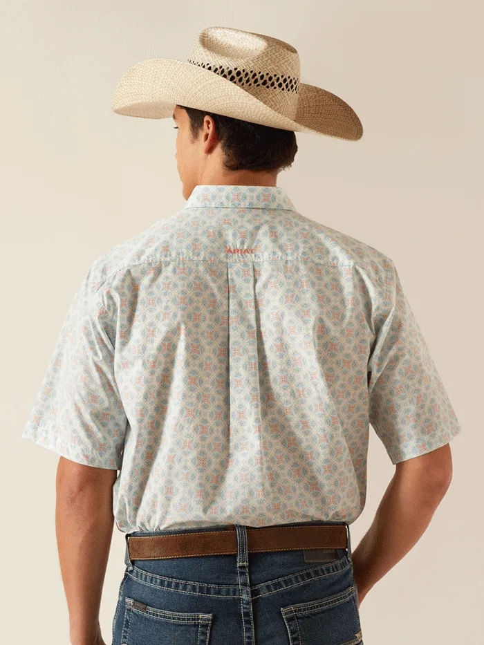 Ariat 10048405 Mens Kai Classic Fit Short Sleeve Shirt Aqua