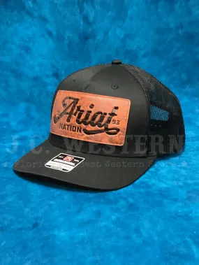 Ariat A300086201 Faux Leather Patch Cap Black