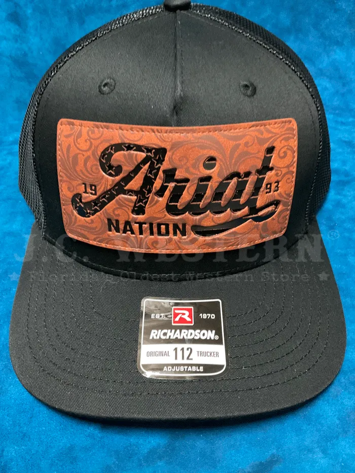 Ariat A300086201 Faux Leather Patch Cap Black