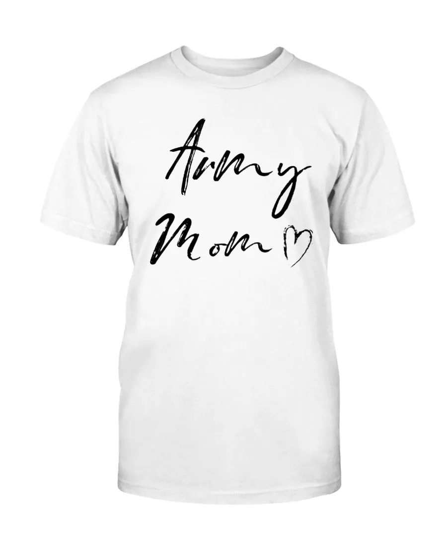 Army Mom Chalk Handwriting T-shirts