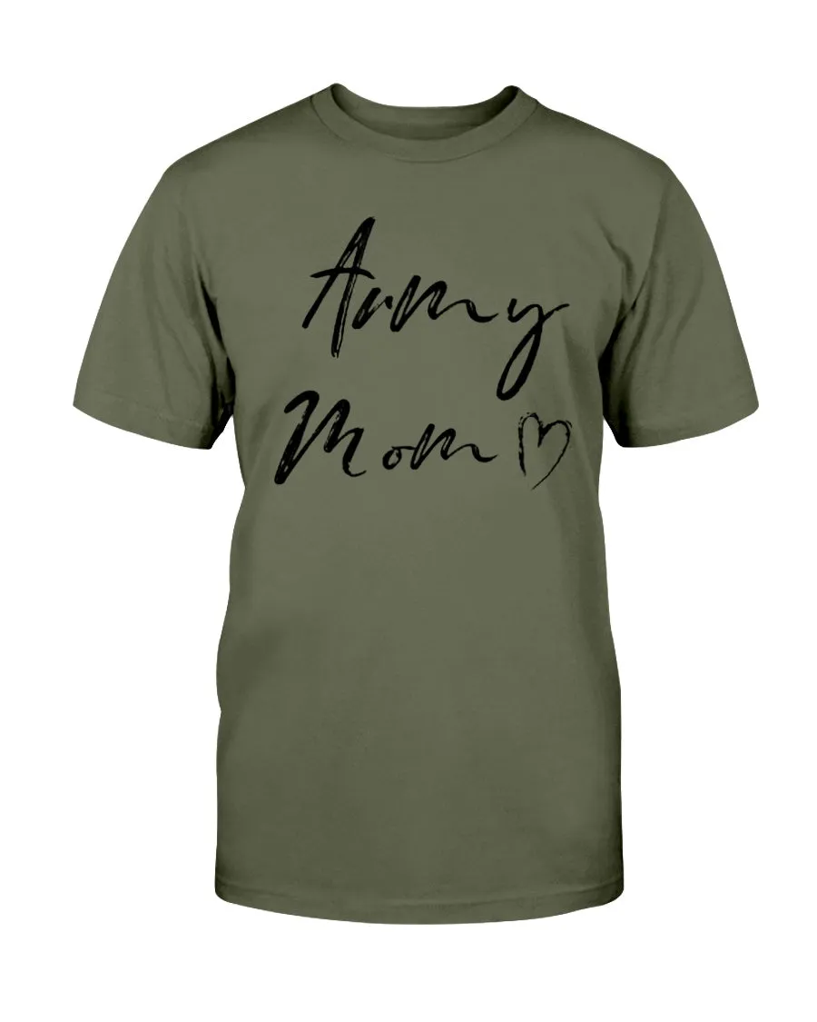 Army Mom Chalk Handwriting T-shirts