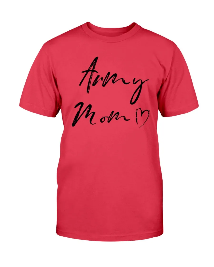 Army Mom Chalk Handwriting T-shirts