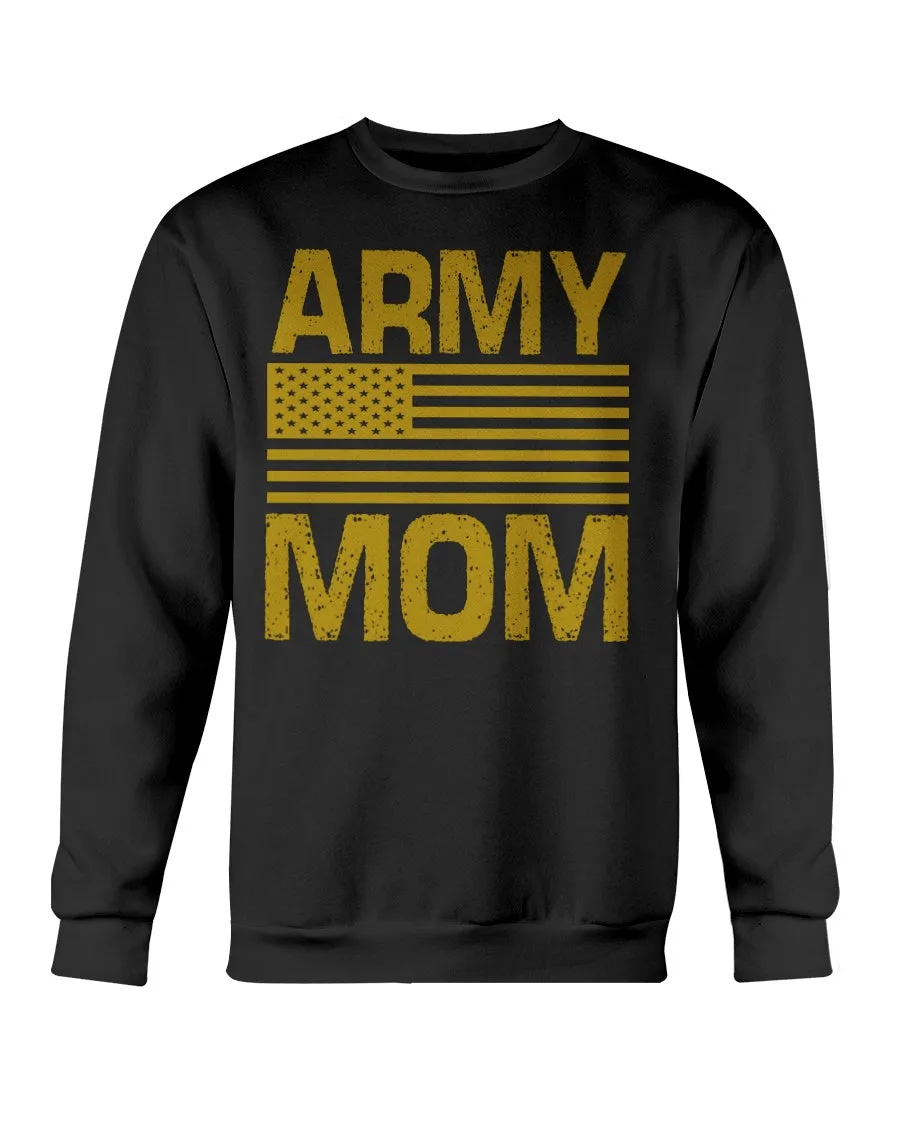 Army Mom Sweatshirt with American Flag