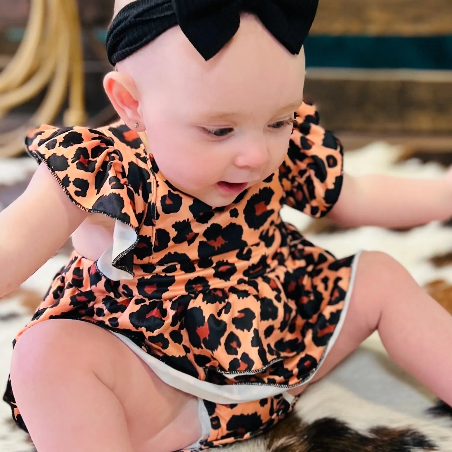 Baby Leopard Onsie Dress*