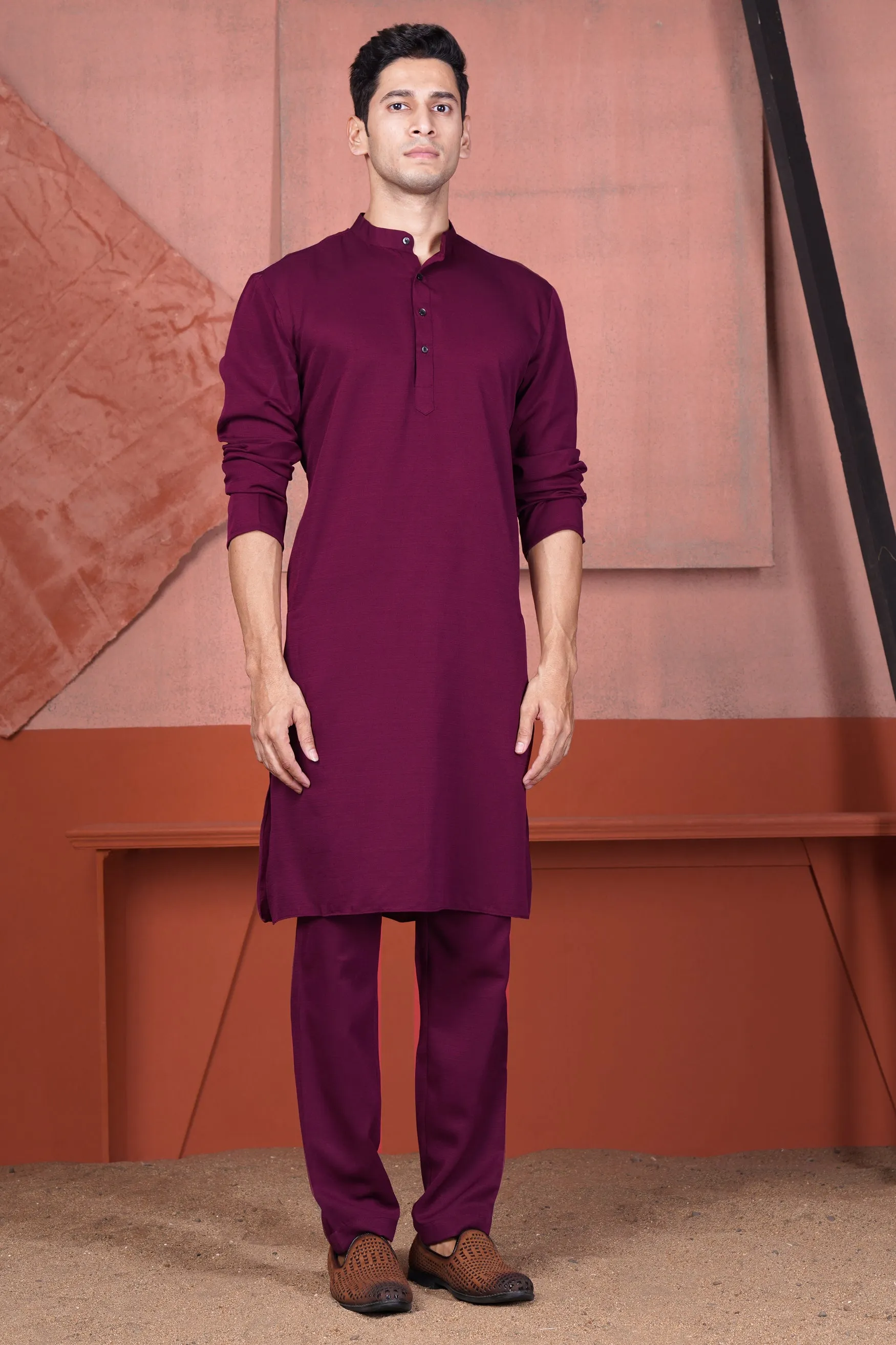 Bordeaux Wine Viscose Pajama F-9065