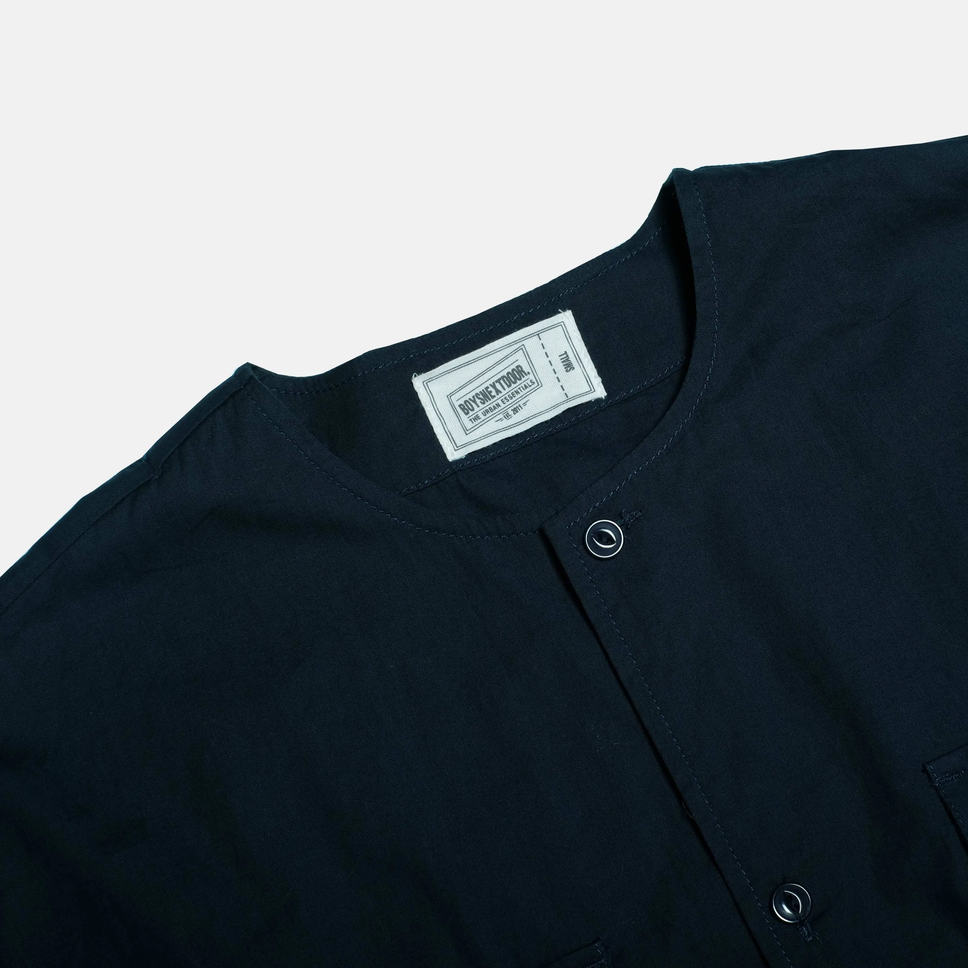 Boysnextdoor Round Collar Shirt Jacket Navy