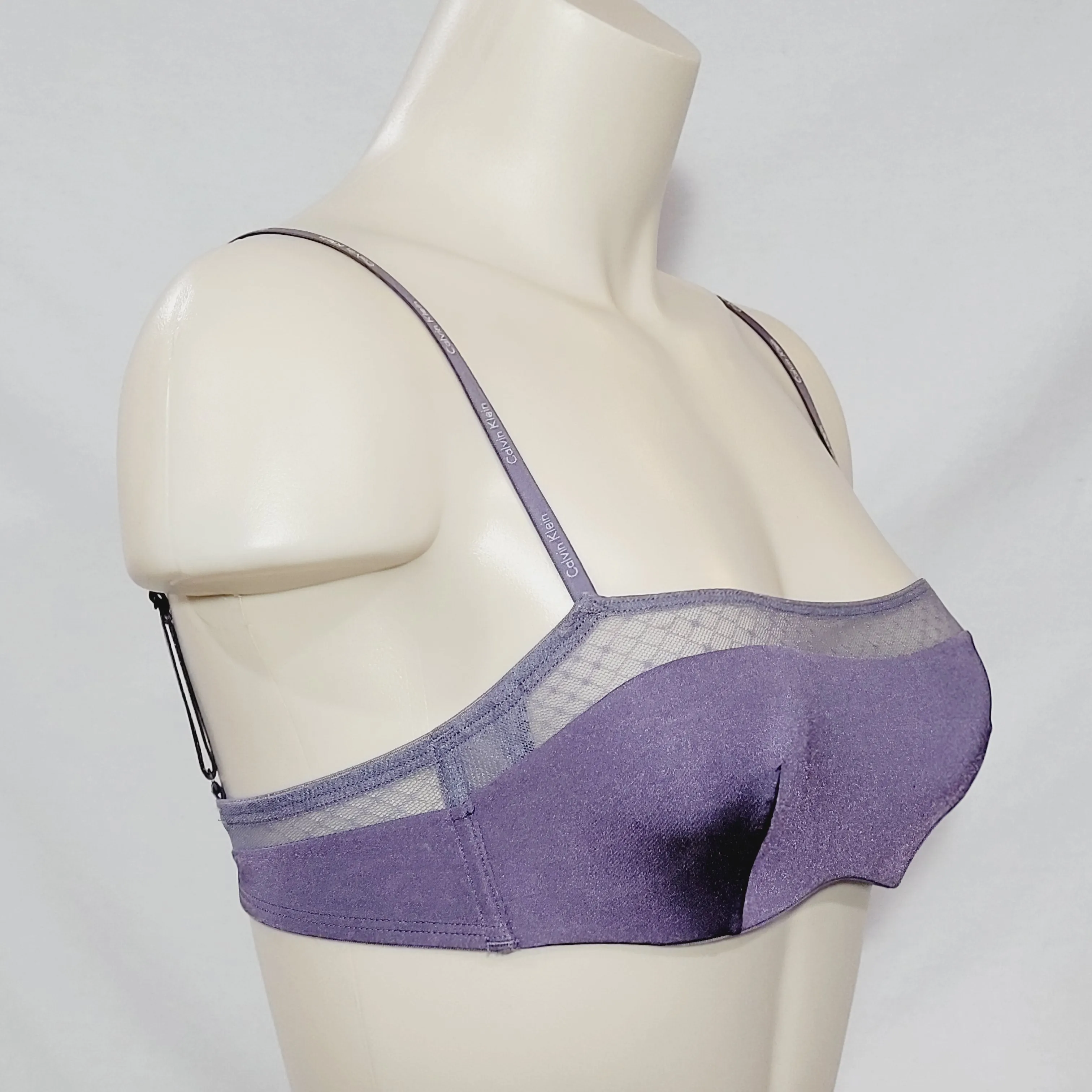 Calvin Klein F3757 Microfiber Unlined Cami Camisole UW Bra 32B Steel Violet NWT