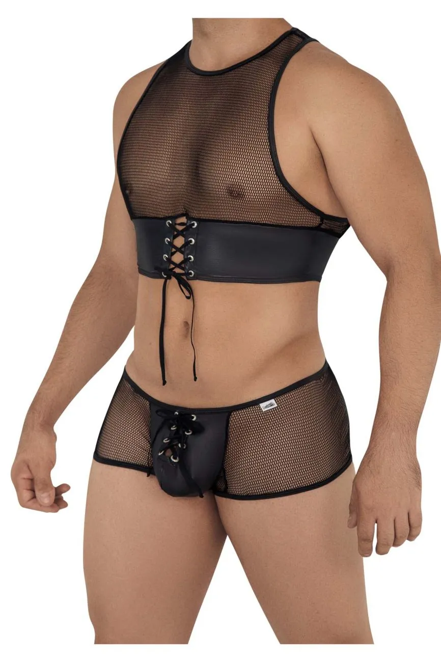 CandyMan 99590 Mesh Top-Trunks Outfit Color Black