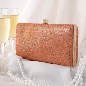 Cassie Peach Sequin Clutch