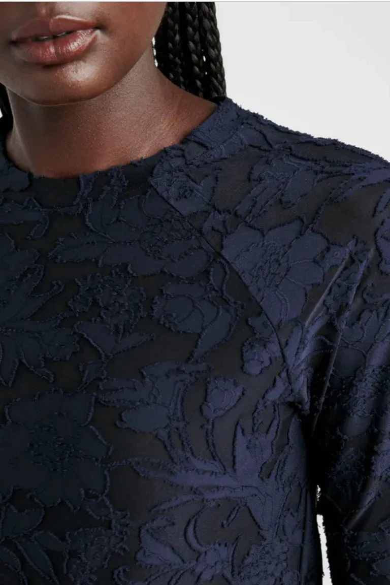 Cecelia Floral Long Sleeve Tee I Navy