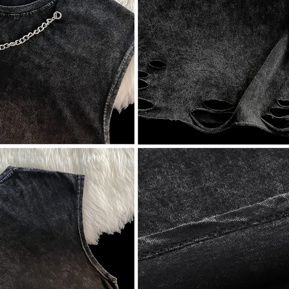 C’est La Fucking Vie Vintage Washed Cotton Vest Top