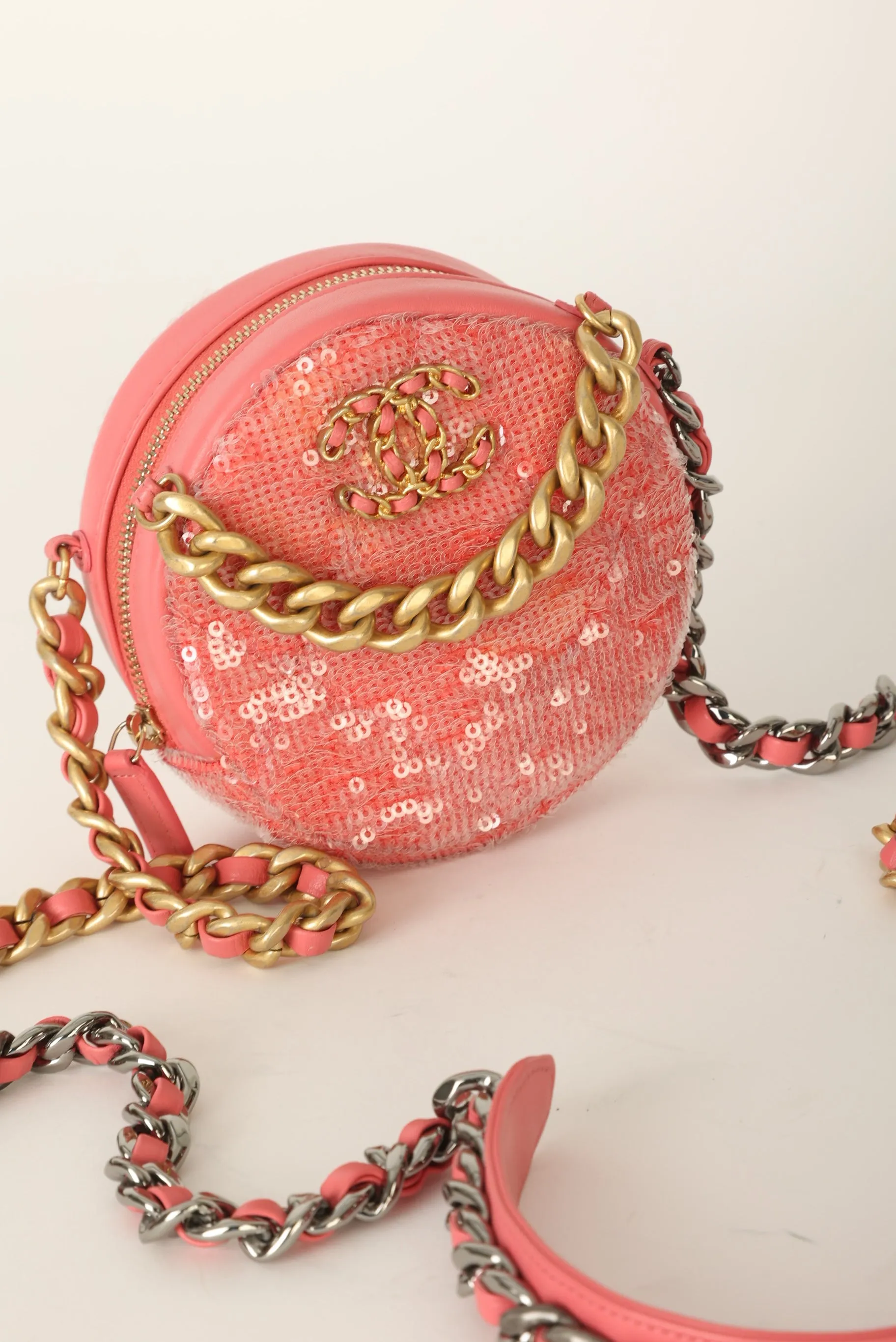 Chanel 19 Sequin Round Crossbody