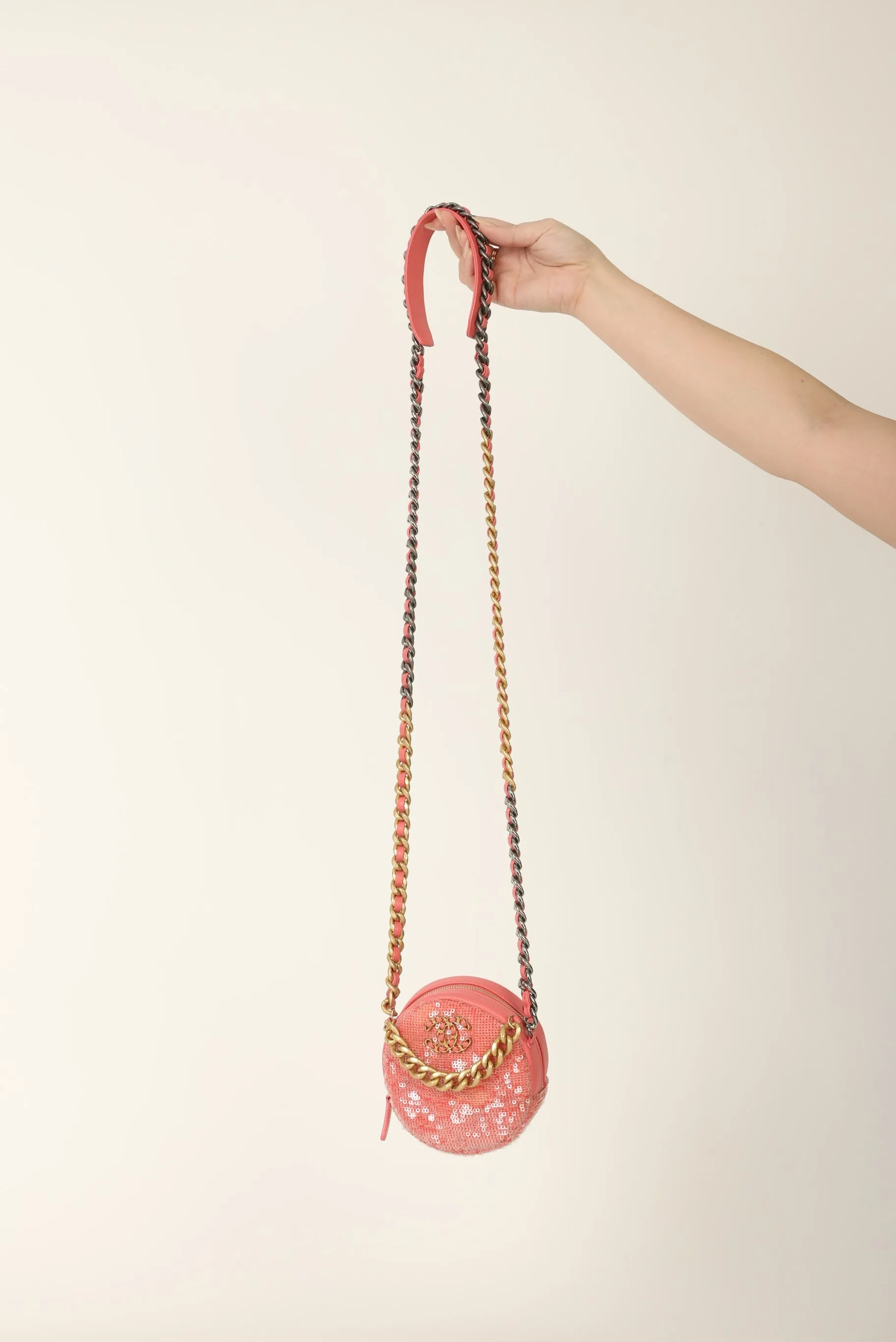 Chanel 19 Sequin Round Crossbody