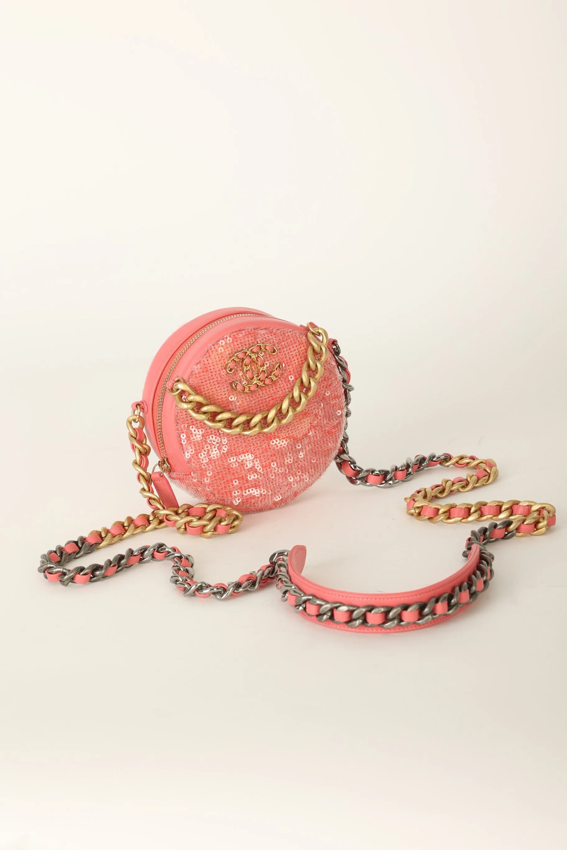 Chanel 19 Sequin Round Crossbody