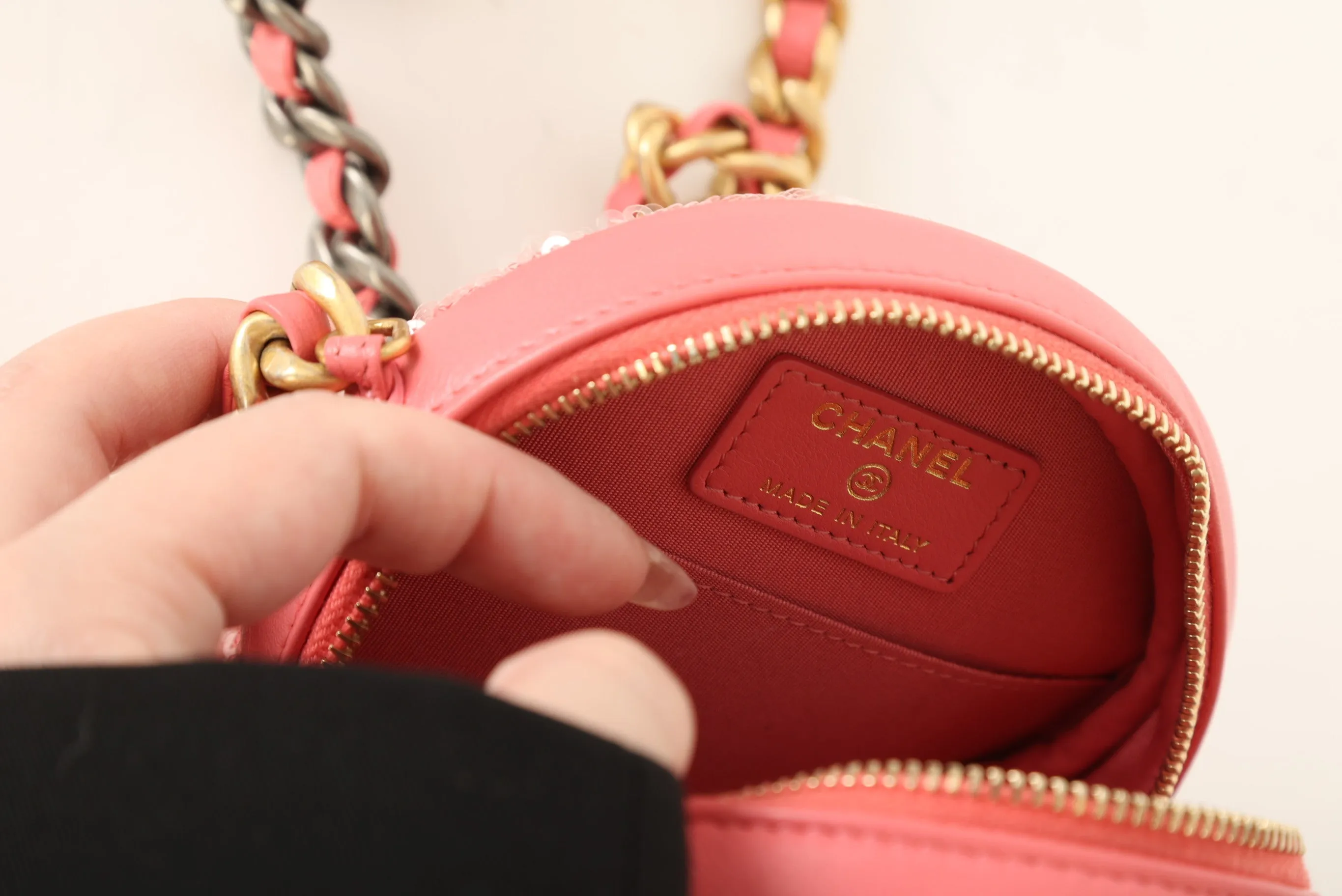 Chanel 19 Sequin Round Crossbody