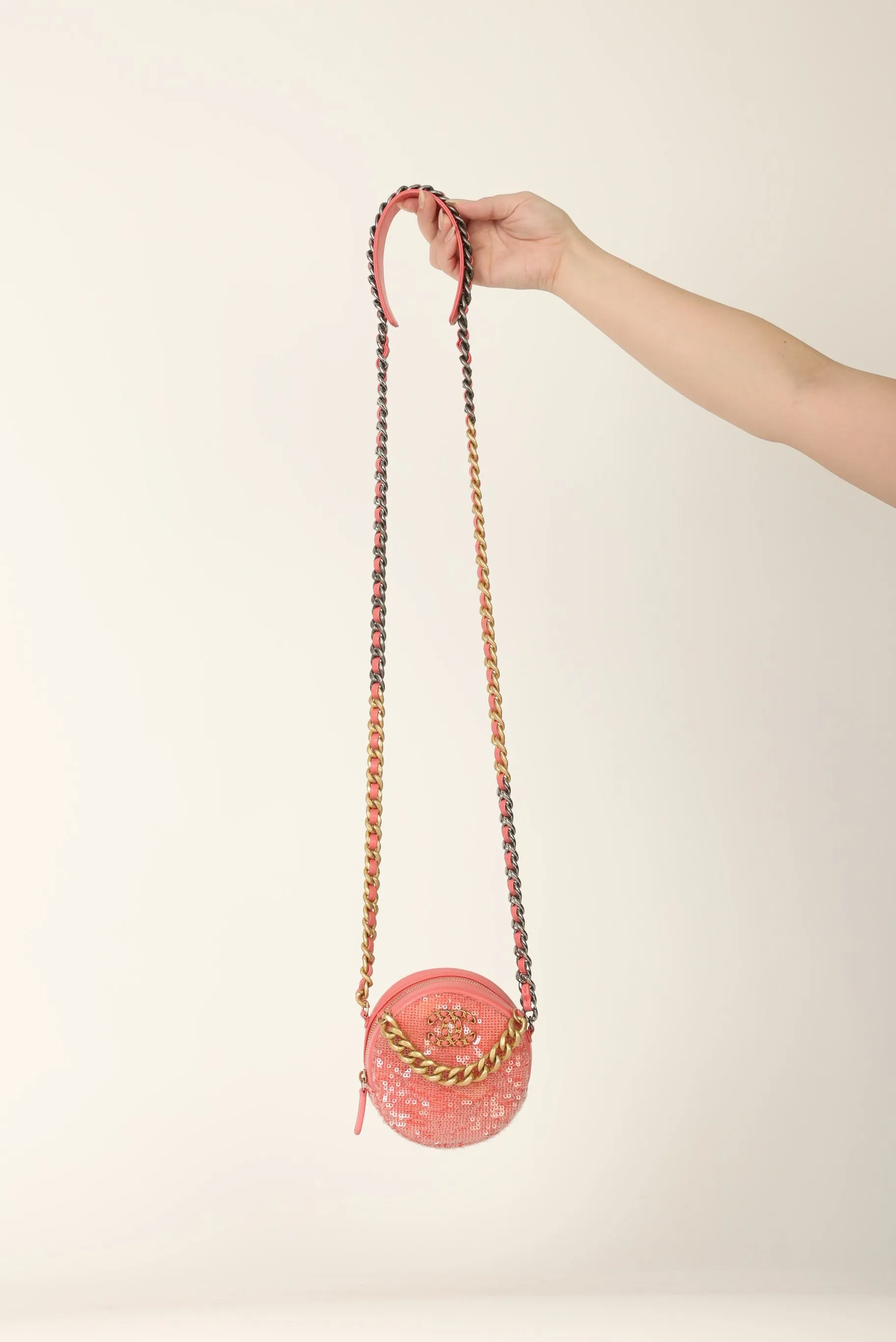 Chanel 19 Sequin Round Crossbody