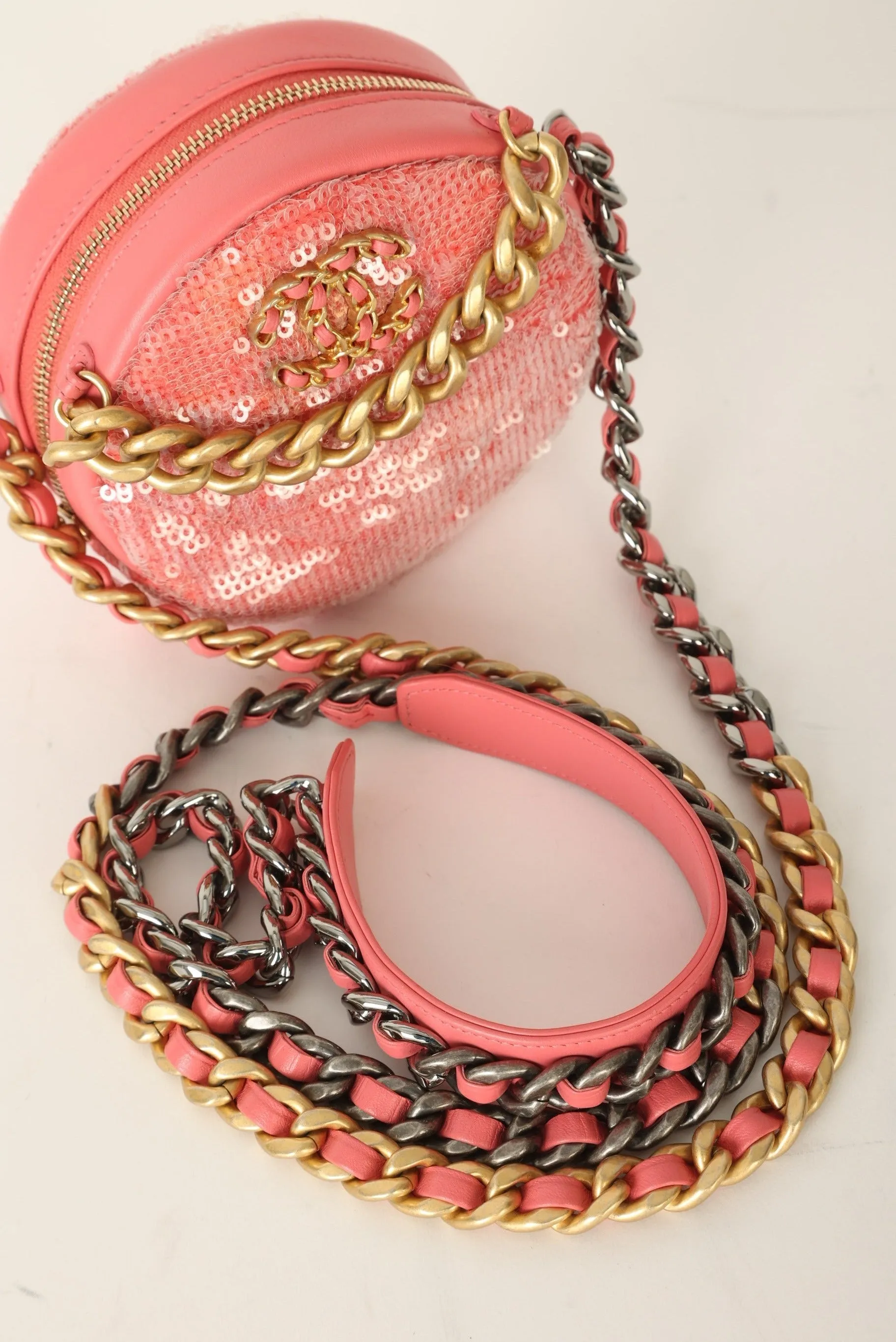 Chanel 19 Sequin Round Crossbody