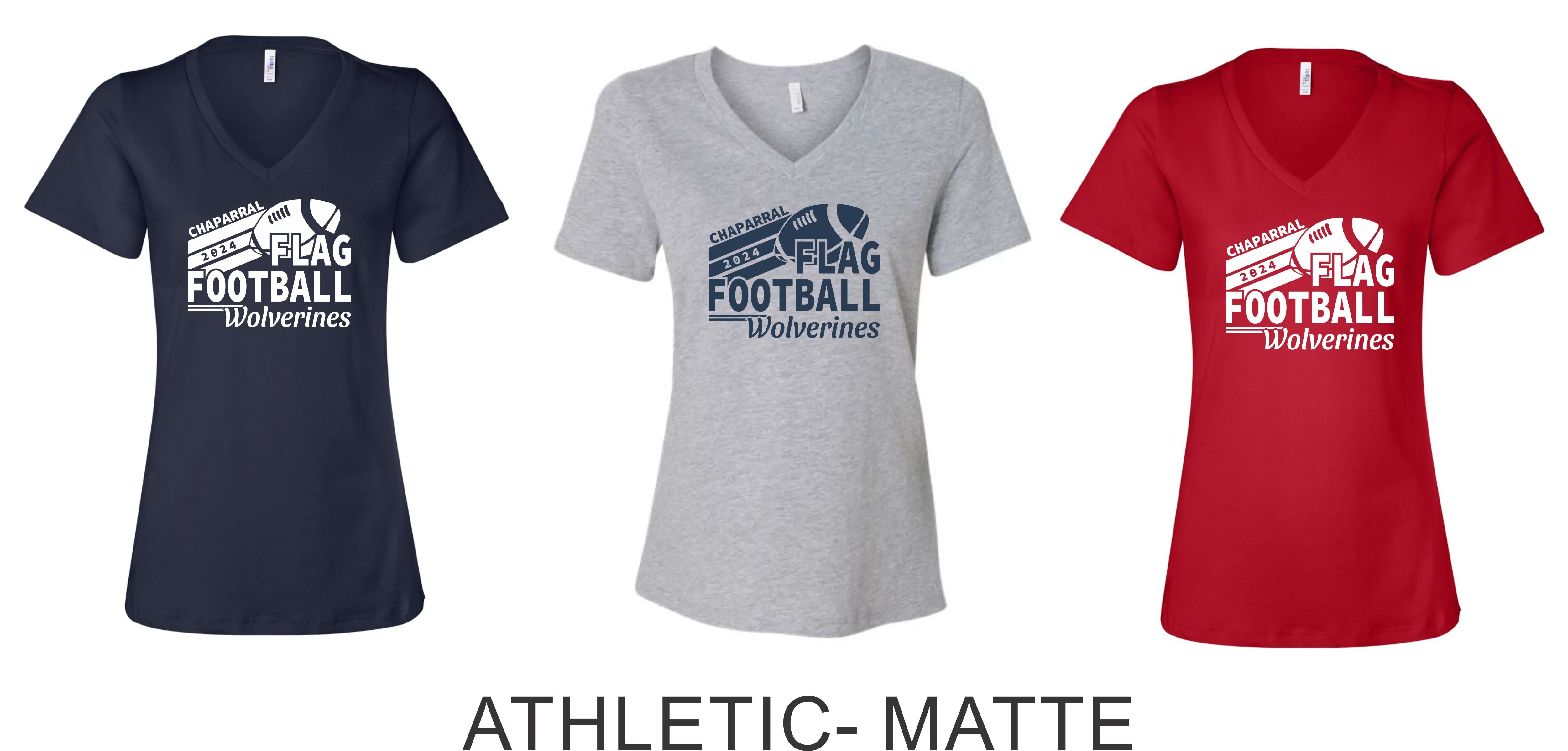 Chap Flag Football Ladies Tee- 4 design choices