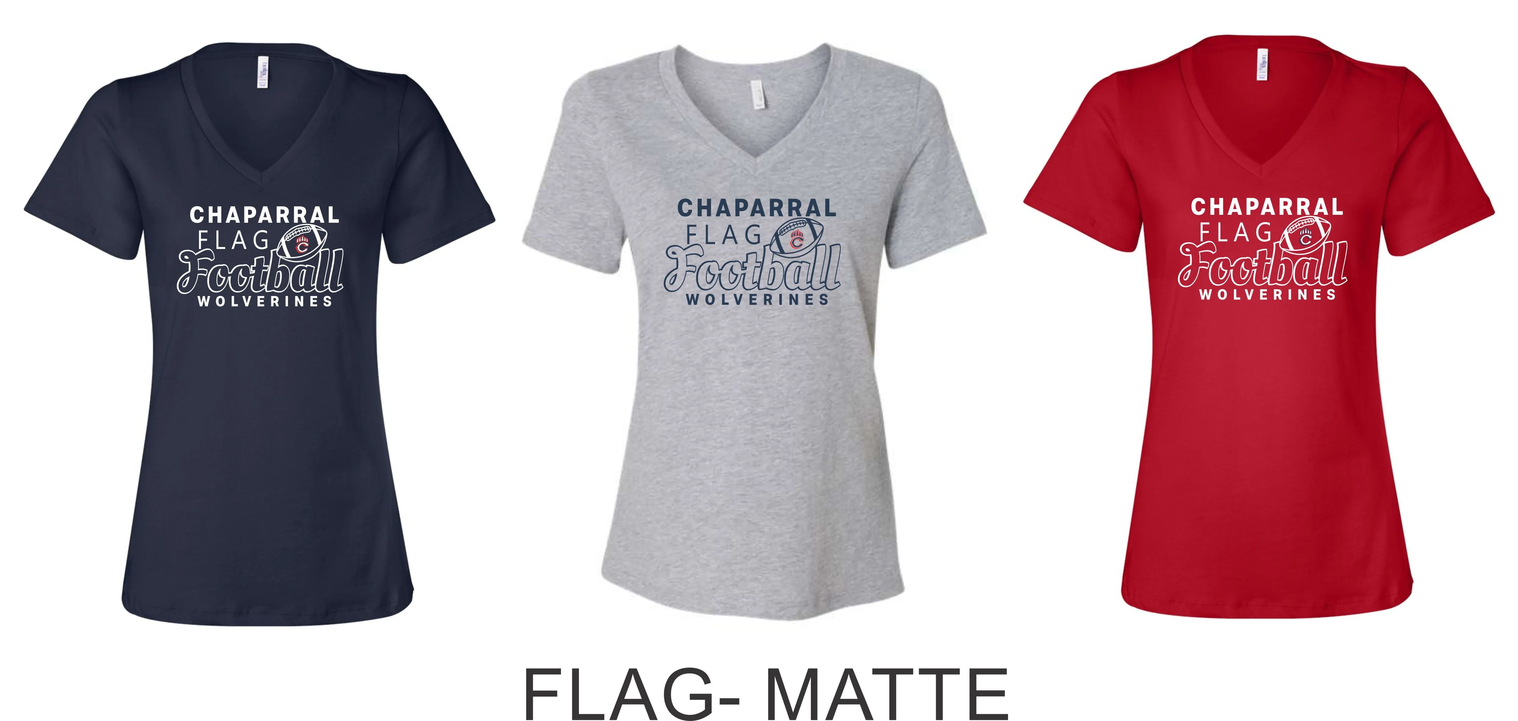 Chap Flag Football Ladies Tee- 4 design choices