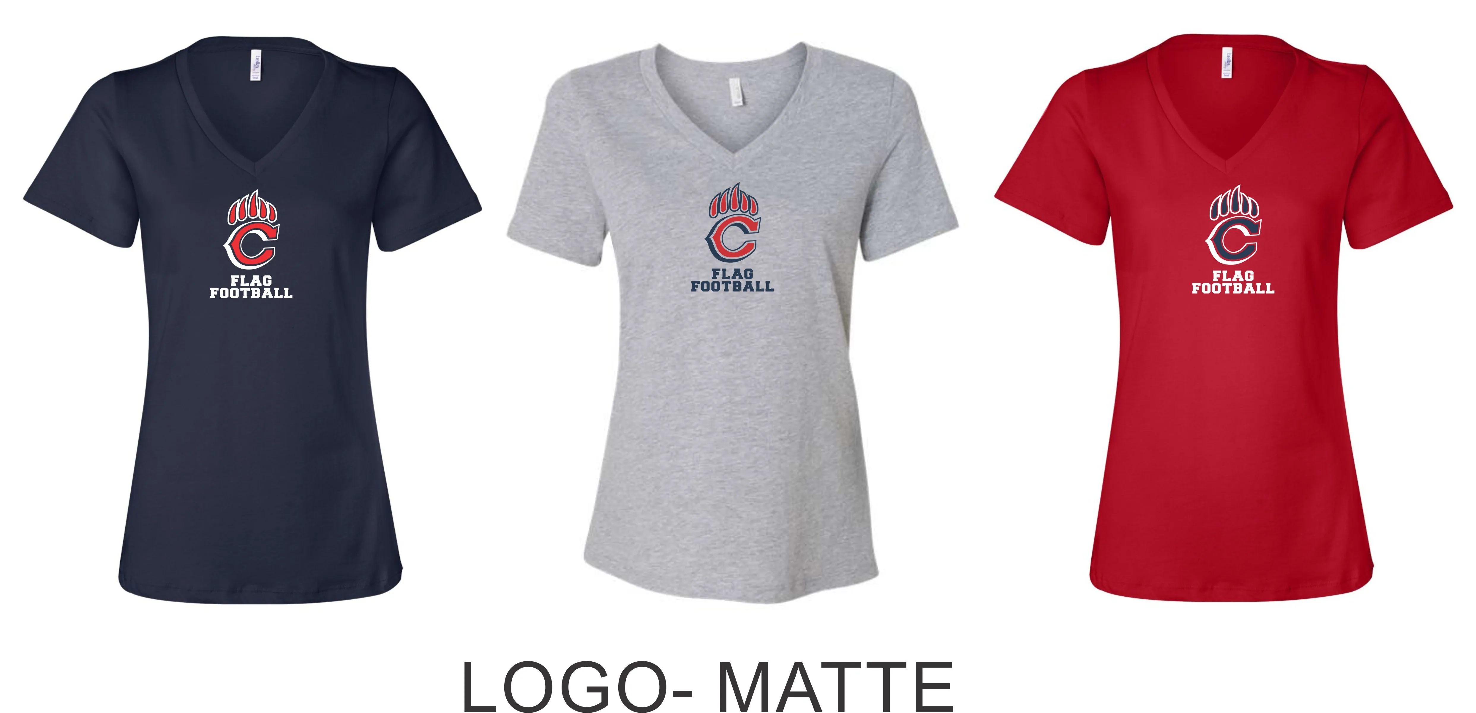 Chap Flag Football Ladies Tee- 4 design choices