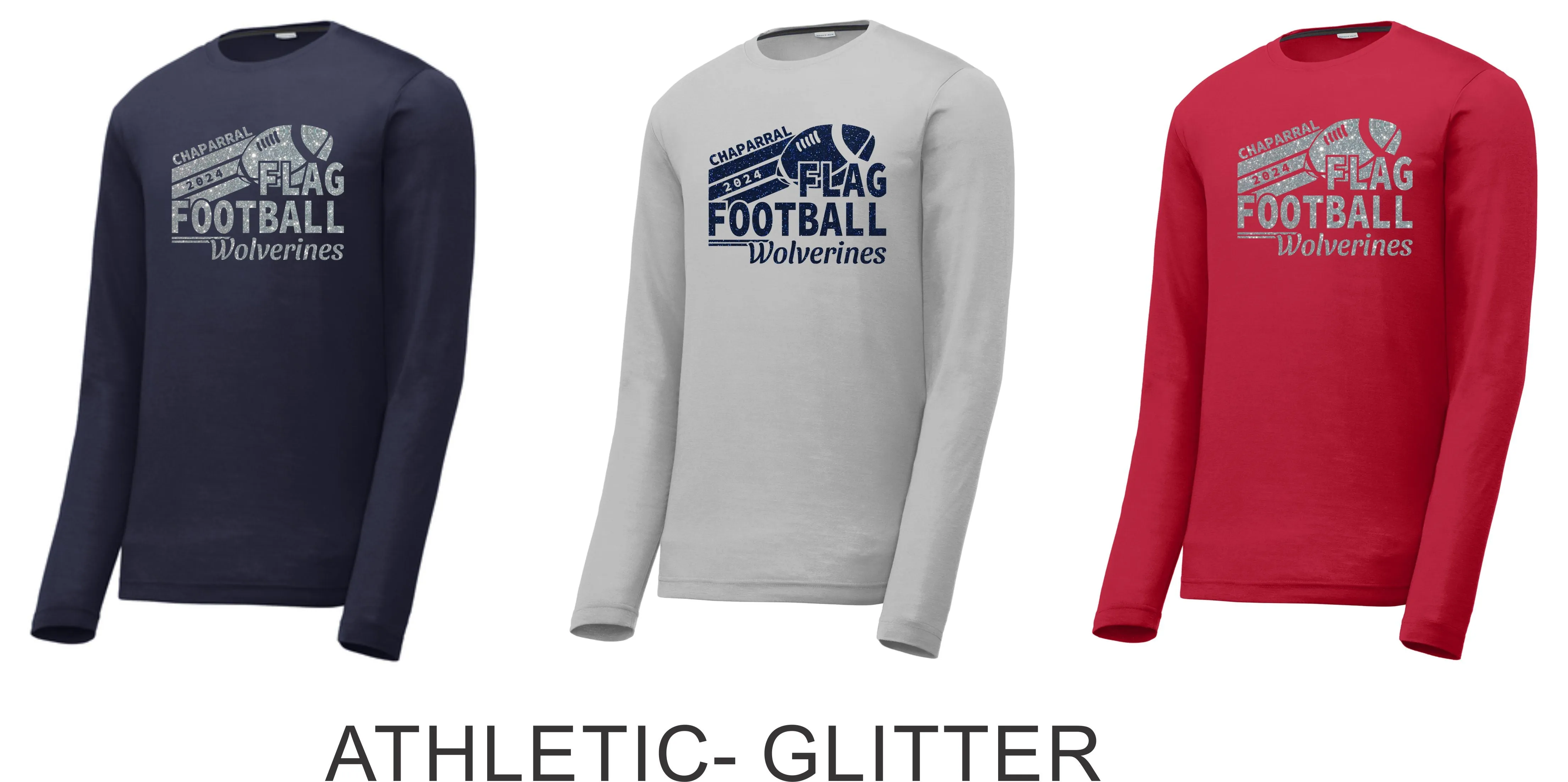 Chap Flag Football Long Sleeve Tee- 4 design choices