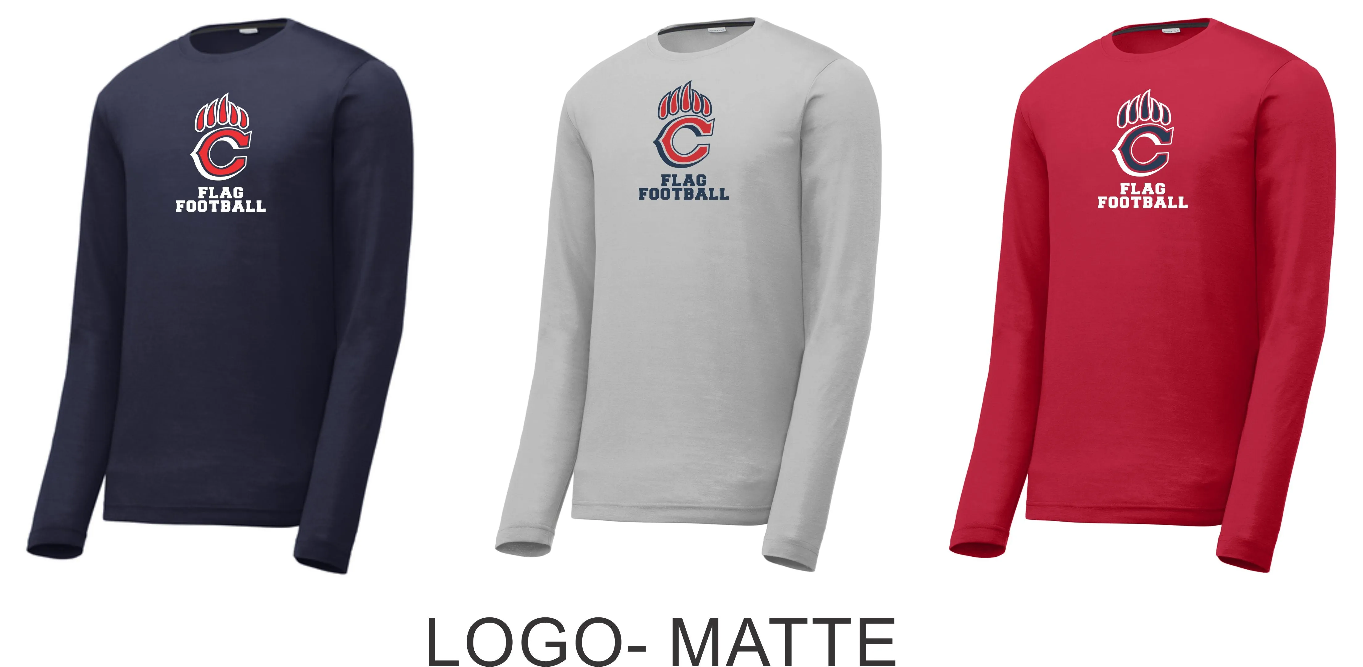 Chap Flag Football Long Sleeve Tee- 4 design choices