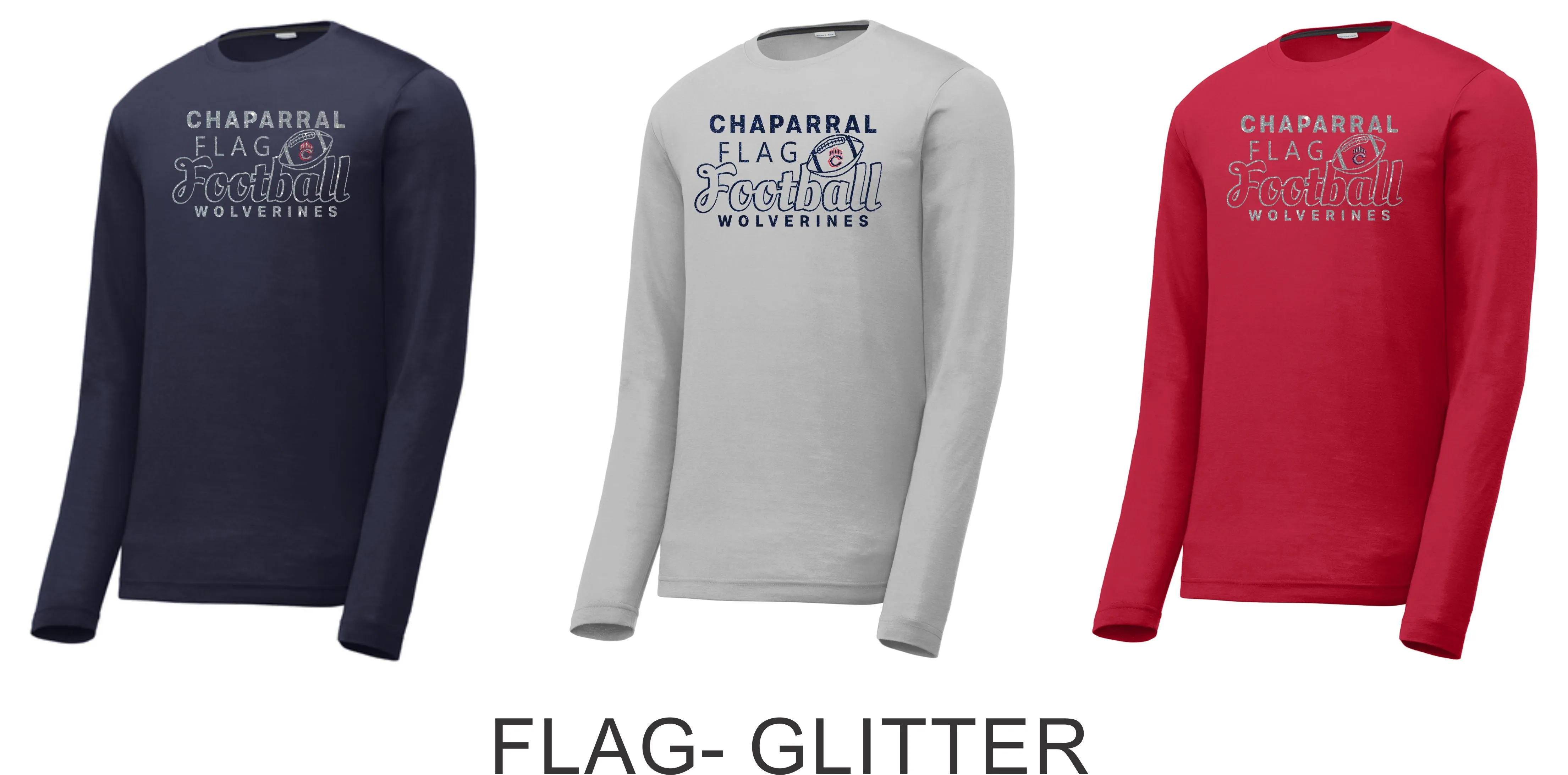 Chap Flag Football Long Sleeve Tee- 4 design choices