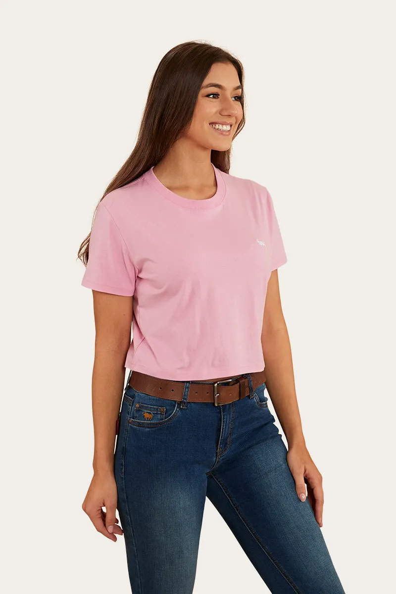 Cowgirl Heart Womens Cropped T-Shirt - Pastel Pink