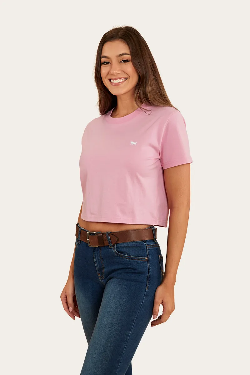 Cowgirl Heart Womens Cropped T-Shirt - Pastel Pink