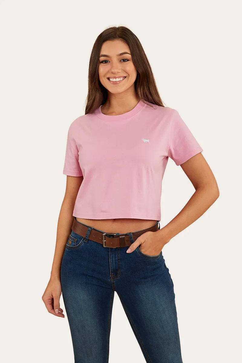 Cowgirl Heart Womens Cropped T-Shirt - Pastel Pink