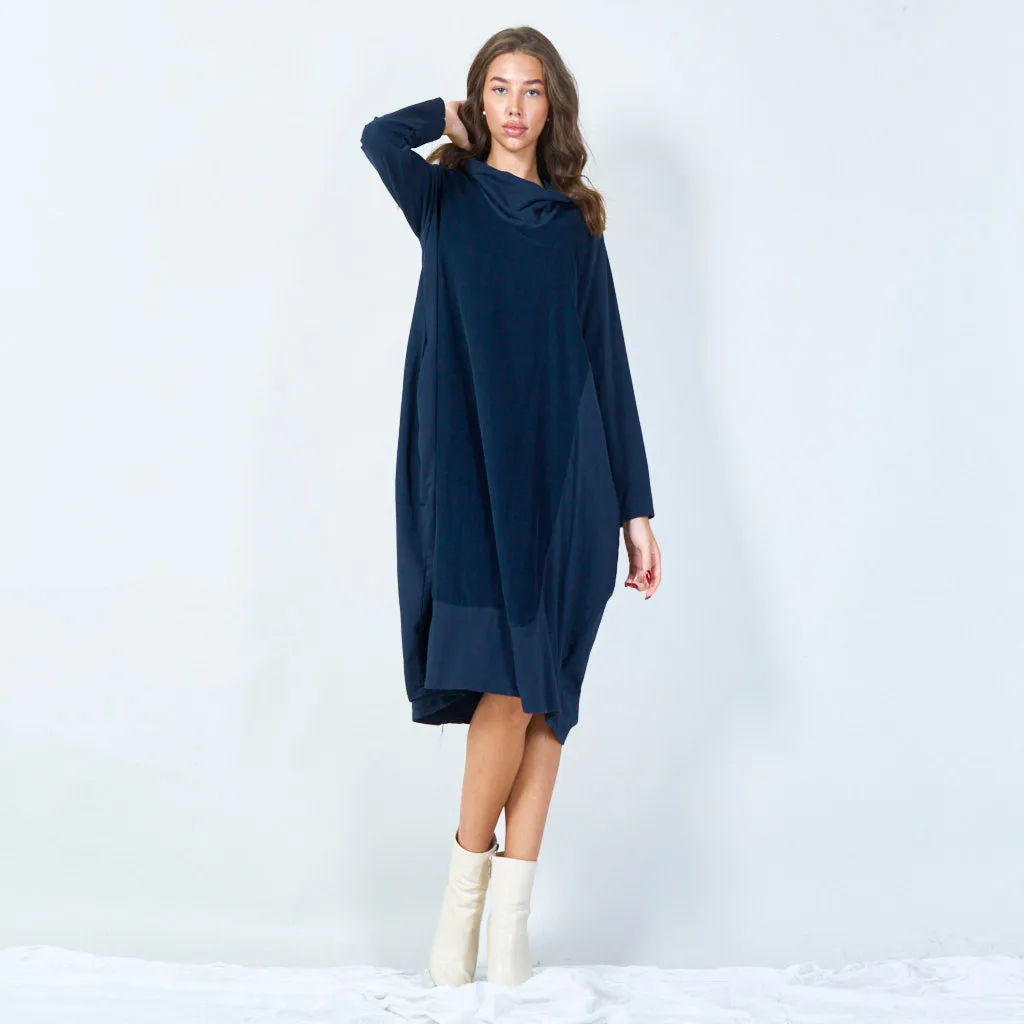 Cozy oversized draped hoodie dress wholesale