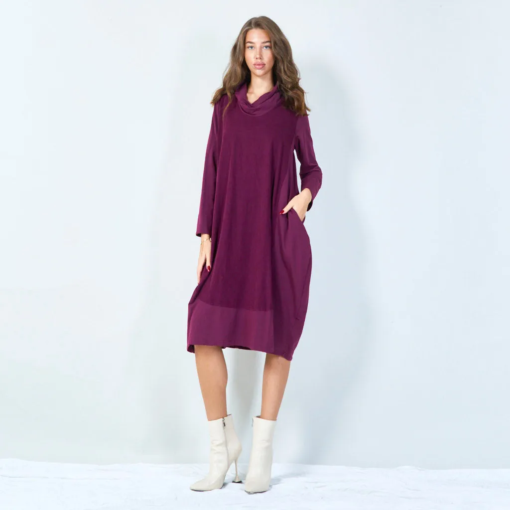 Cozy oversized draped hoodie dress wholesale
