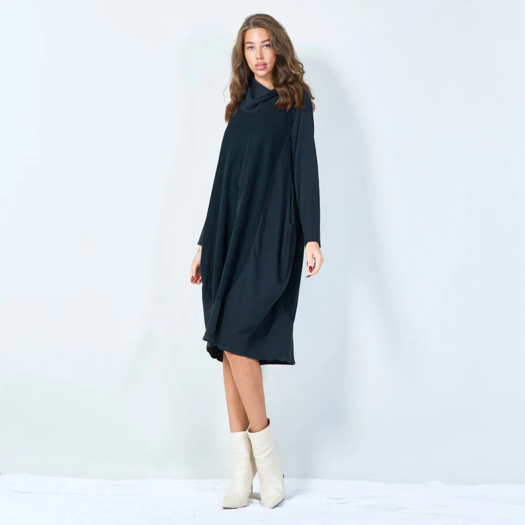 Cozy oversized draped hoodie dress wholesale
