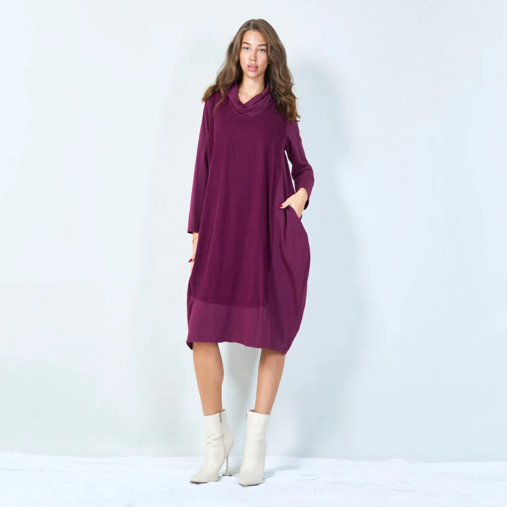 Cozy oversized draped hoodie dress wholesale