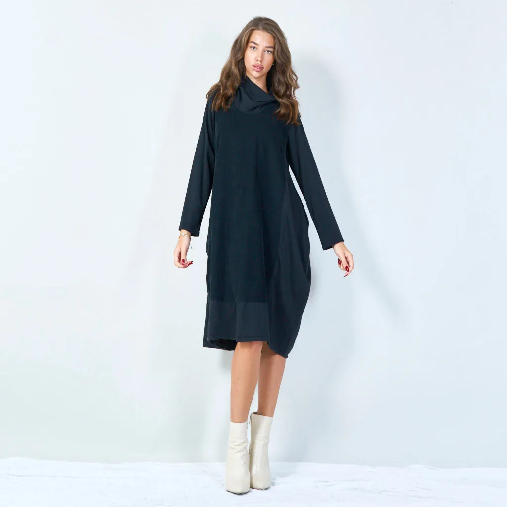 Cozy oversized draped hoodie dress wholesale